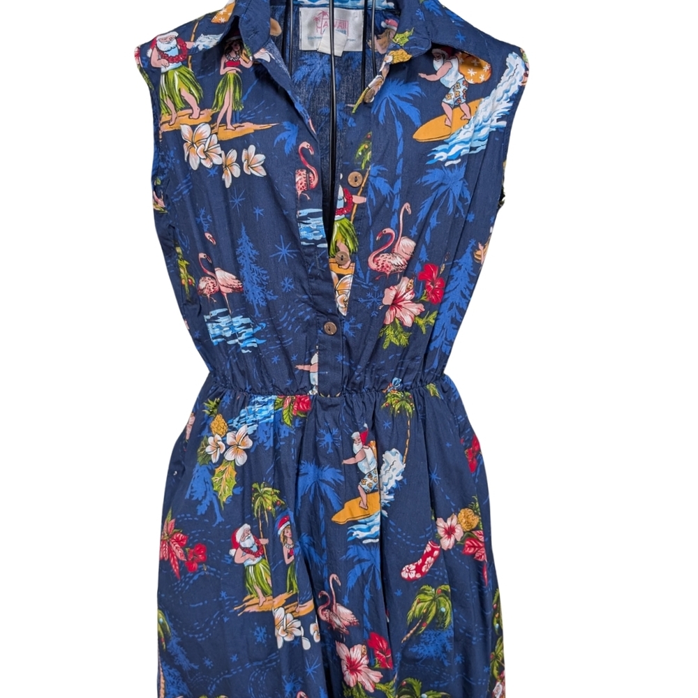 Women's Shirt Dress With Christmas Santa in Hawaii